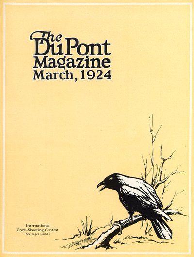 国際カラス射撃コンテスト、デュポン誌の表紙、1924年3月 作： American School
