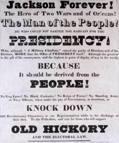 ジャクソンフォーエバー、大統領選挙ポスター 作： American School