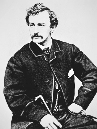 ジョン・ウィルクス・ブース（1838-65）リンカーン暗殺犯（白黒写真 作： American School
