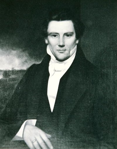 ジョセフ・スミス（1805-44）アメリカのモルモン教の創設者である預言者（リトグラフ） 作： American School