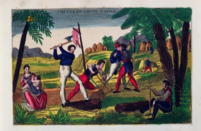 Champ dAsile liquor、c.1830のラベル 作： American School