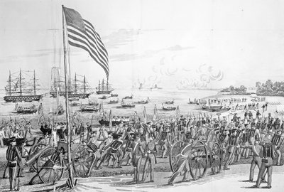 1847年3月9日、メキシコのベラクルスでの部隊の上陸、ジョンフロストによる「メキシコの絵の歴史」1848年（115221も参照） 作： American School