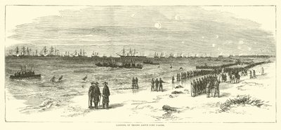 1865年1月、フォートフィッシャー上空に部隊が上陸 作： American School