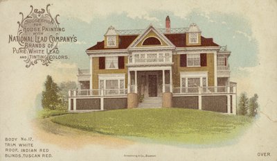 大きな戸建住宅、家の絵画の広告 作： American School