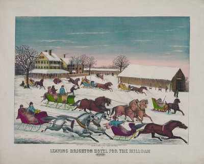 ブライトンホテルを出発してミルダムへ（冬、1871年頃）（印刷） 作： American School