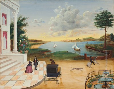 マナーハウスを去る、c.1850-55 作： American School