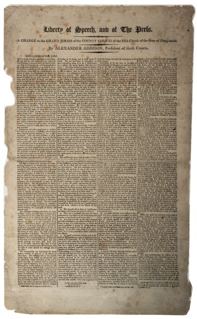 言論の自由と報道の自由、1799年1月 作： American School