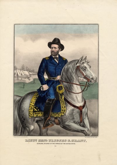 リュート。 Genl。ユリシーズ・S・グラント：アメリカ軍の総長、パブ。 Currier＆Ives、c.1866-70 作： American School