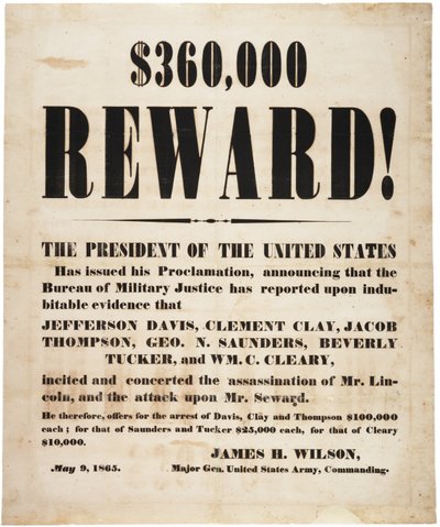 リンカーン暗殺報奨、1865年5月9日 作： American School