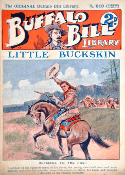 バッファロー・ビル・ライブラリー」の表紙イラスト「リトル・バックスキン」、1920年頃（カラーリトグラフ 作： American School