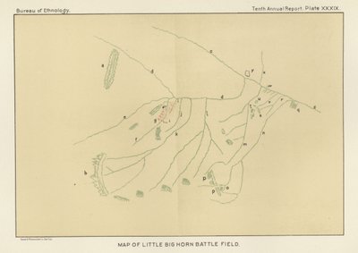 リトルビッグホーンバトルフィールドの地図 作： American School