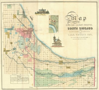 サウスシカゴの地図、1871年 作： American School