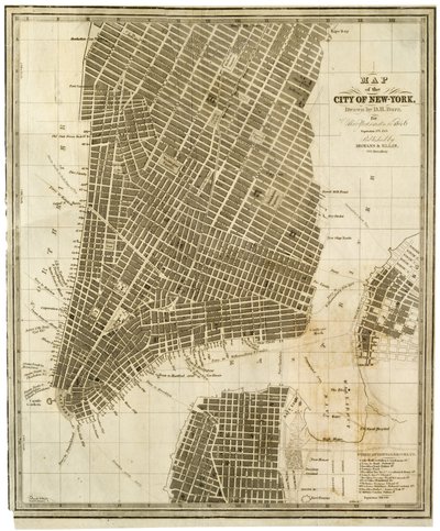 ニューヨーク市の地図［マンハッタンの36丁目までの北側］。 作： American School
