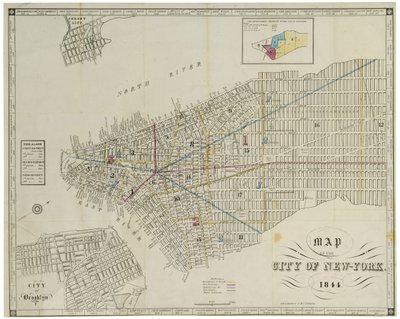 ニューヨーク市の地図。 作： American School