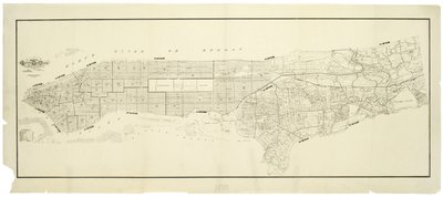 メトロポリタン消防署長官の指導の下で作成されたニューヨーク市の地図。メトロポリタン消防署とメトロポリタン警察署が所有および使用している建物の場所を示しています。 作： American School