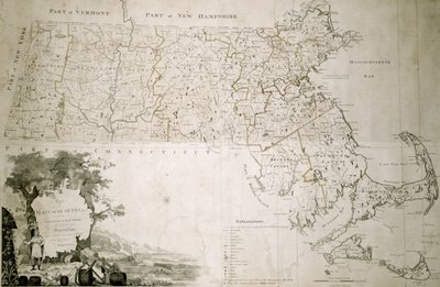 マサチューセッツ州の地図、1801年 作： American School