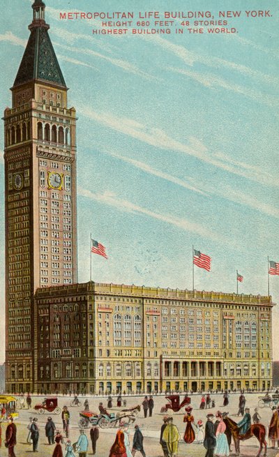 メトロポリタンライフビル、ニューヨーク、c.1909-13 作： American School