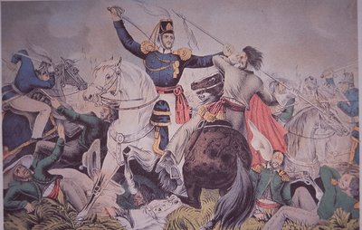 米墨戦争（1846-48）、ベラクルス近郊のマデリンでのハーニー大佐の戦い 作： American School