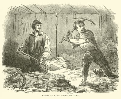 1863年6月、砦の下で働く鉱夫 作： American School