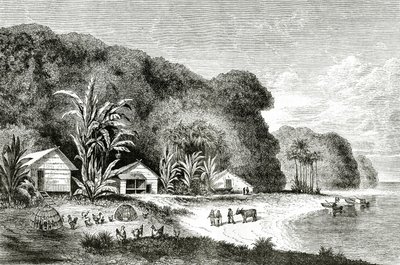 サイゴン川の河口、ウォルターローズのサイゴン訪問のイラスト、Appletons Journal、1872年5月4日発行 作： American School