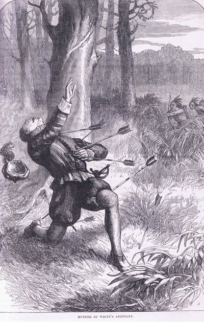 ホワイトの殺人事件の助手、カッセルの米国史パブのイラスト。ペッター＆ガルピンc.1890 作： American School