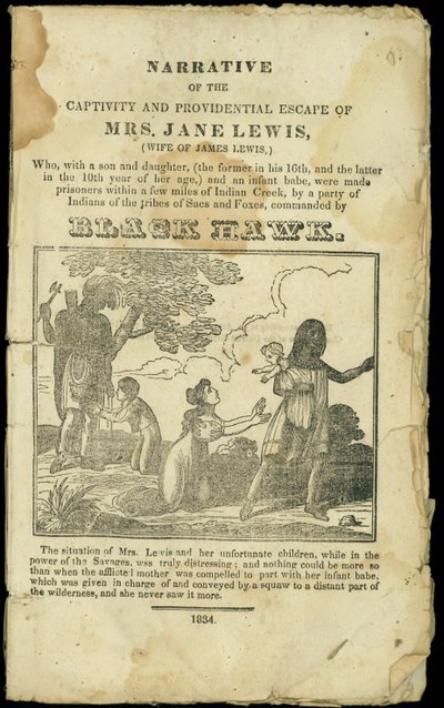 1832年に出版されたジェーンルイス夫人の監禁と摂理脱出の物語 作： American School