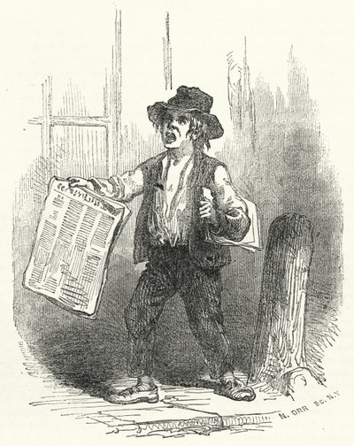 新聞販売員（彫刻 作： American School