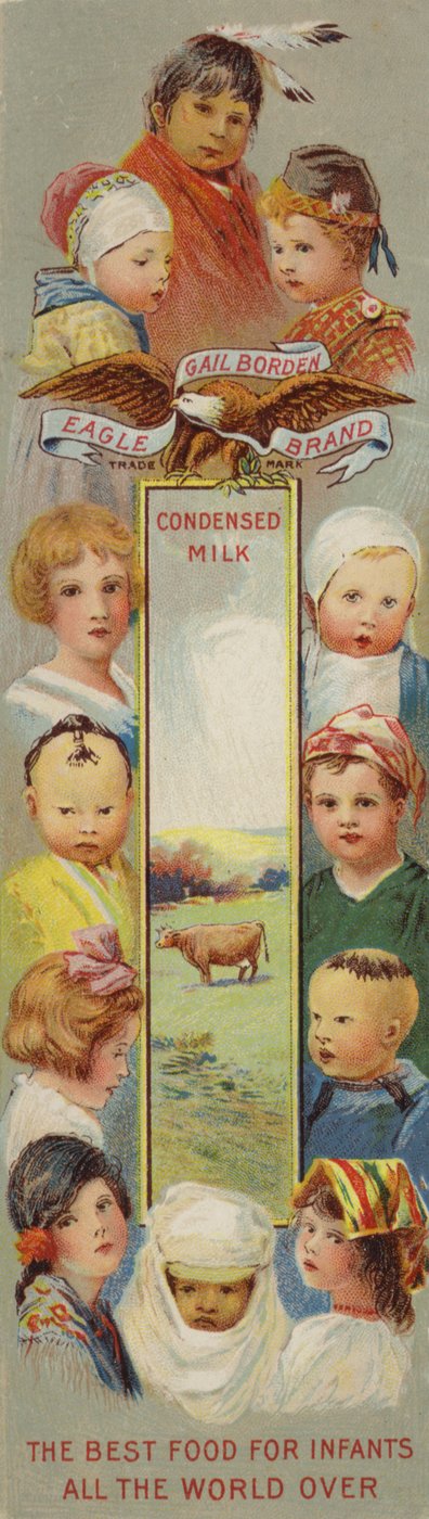 練乳を宣伝する子供の写真 作： American School
