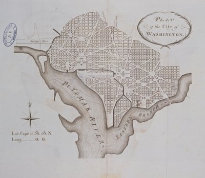もともと1793年にレイアウトされたワシントン市の計画 作： American School