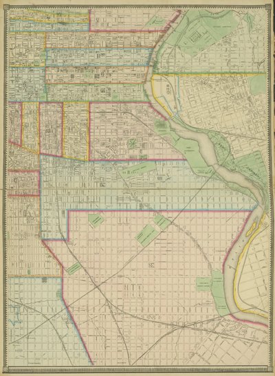 プレート5、1867年、フィラデルフィアの法人化された都市全体の地図 作： American School