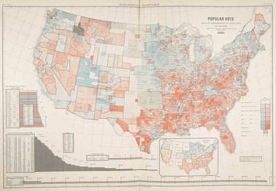 1880 年の選挙の政治地図、プレート 11、ガネット、ヘンリー、フレッチャー ヒューズ 作： American School