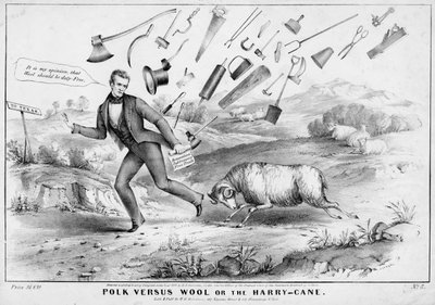 ポーク対ウール、または、ハリー・ケイン、HRロビンソン、ニューヨーク、1844年発行 作： American School