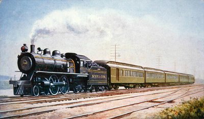 ニューヨーク・セントラル＆ハドソンリバー鉄道のエンパイア・ステート・エクスプレスNo.999の絵葉書 作： American School