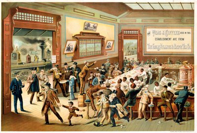 グレートアトランティック＆パシフィックティー社の広告ポスター、1886 作： American School