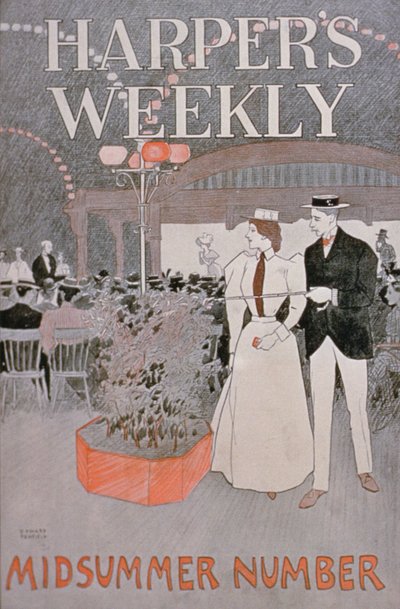 Harpers Weekly、真夏の数のポスター広告 作： American School