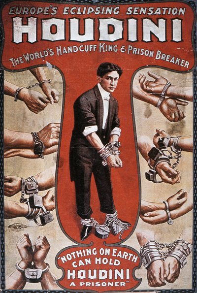フーディーニのパフォーマンスを宣伝するポスター 作： American School
