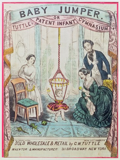 WJデイリーが発行したベビージャンパーまたはTuttes Patent Infant Gymの広告ポスター 作： American School