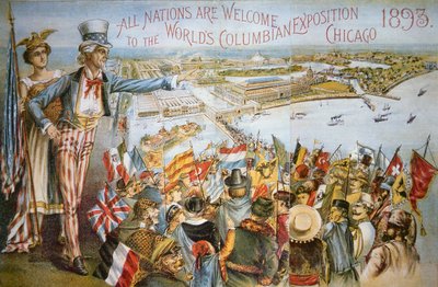 1893年のシカゴ万国博覧会のポスター（カラーリトグラフ 作： American School