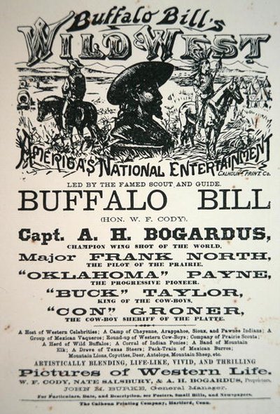 バッファロー ビル (1846-1917) のワイルド ウェスト ショーのポスター 作： American School