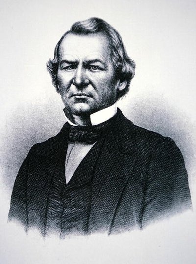 アンドリュー・ジョンソン大統領 (1808-75) (彫刻) 作： American School