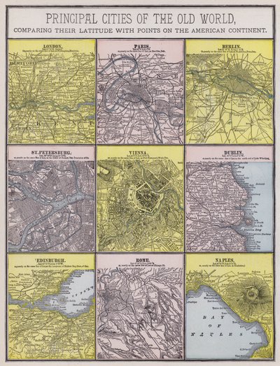 旧世界の主要都市（彩色済み彫刻 作： American School