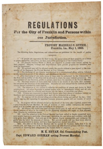 1863年5月1日、フランクリン市の規制 作： American School
