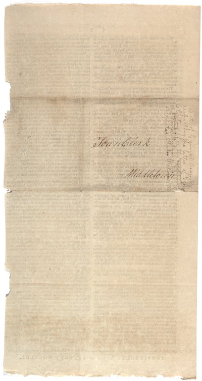 1788年10月の憲法修正のためのNYS提案を印刷する決議 作： American School