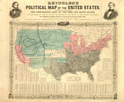 アメリカ合衆国のレイノルズ政治地図、1850年頃 作： American School