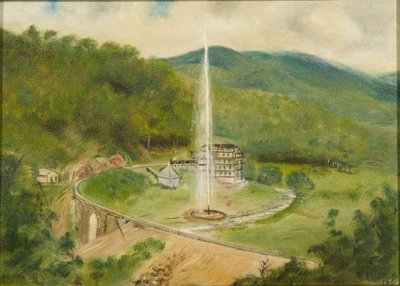 ラウンドノブインと噴水、1882年頃（船上油） 作： American School