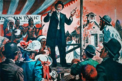 アメリカの田舎：万能薬の巡回セールスマン（カラーリソ） 作： American School