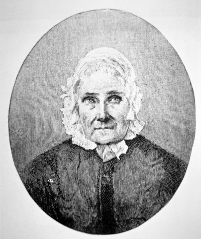 サラ・リンカーン(1788-1869) (エングレーヴィング) 作： American School
