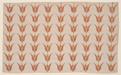 チューリップの7列、フラクトゥール絵画、1800-20年頃 作： American School