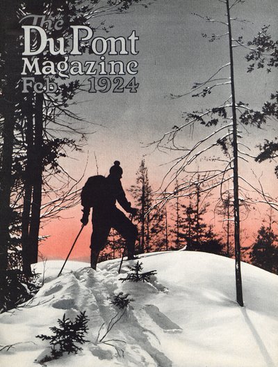 スキー、デュポン誌の表紙、1924年2月 作： American School