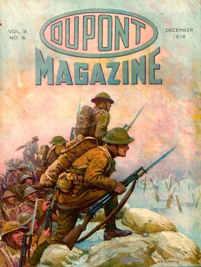 1918年12月、トレンチの兵士、デュポン誌の表紙 作： American School